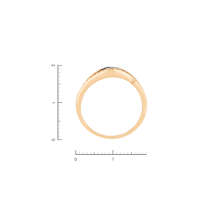 Кольцо из золота 585 пробы c 13 бриллиантами и 1 сапфиром, Л 4709 7015 за 23340