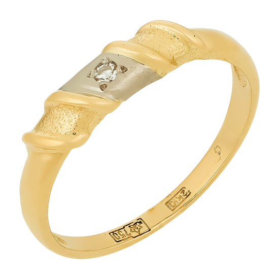Кольцо из комбинированного золота 750 пробы c 1 бриллиантом, Л05141981 за 28800
