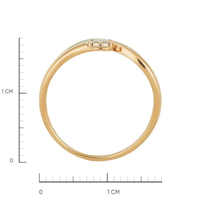 Кольцо из золота 585 пробы c бриллиантом, Л 7102 3848 за 19120