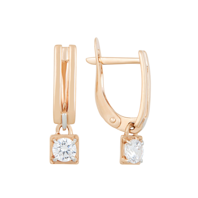Серьги из золота 585 пробы c фианитами, К 0000 2829 за 20500