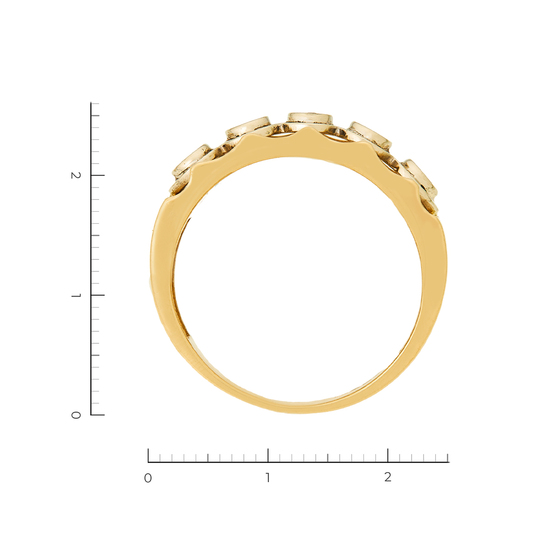 Кольцо из комбинированного золота 585 пробы c 5 бриллиантами, Л49018511 за 62930