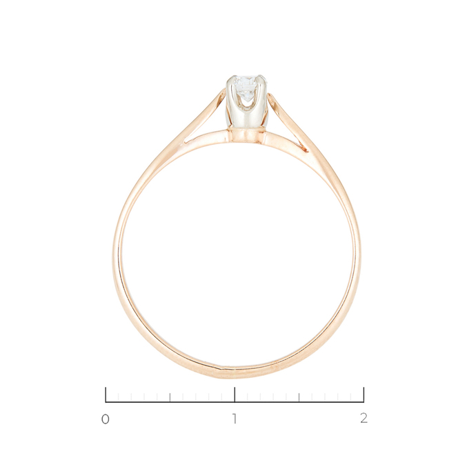 Кольцо из золота 585 пробы c 1 бриллиантом, Л 4608 8175 за 19600