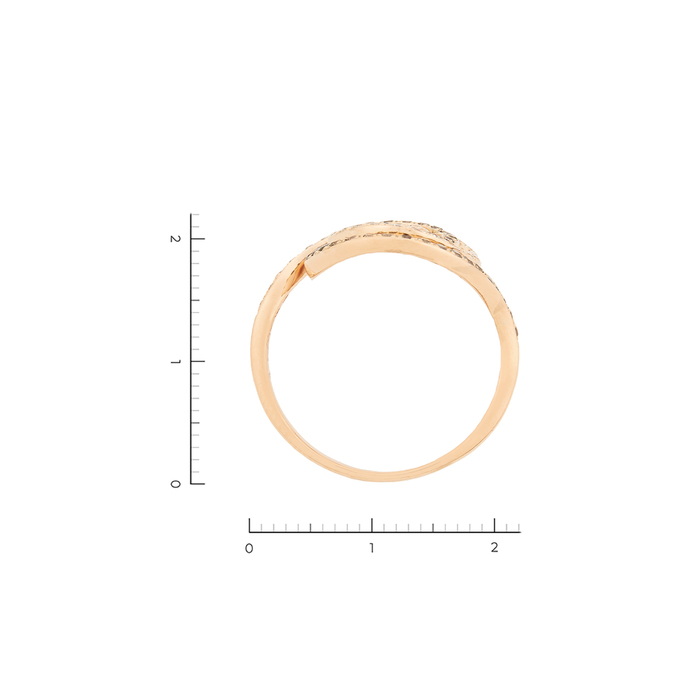 Кольцо из красного золота 585 пробы c 80 бриллиантами