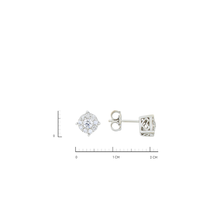 Серьга из золота 585 пробы c 10 бриллиантами