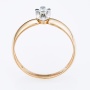 Кольцо из комбинированного золота 585 пробы c 1 бриллиантом Л30119938 фото 3