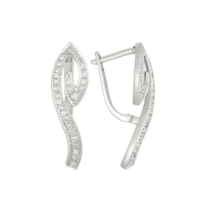 Серьги из золота 585 пробы c бриллиантами, Л 4508 5483 за 76000