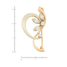 Брошь из комбинированного золота 585 пробы c фианитами