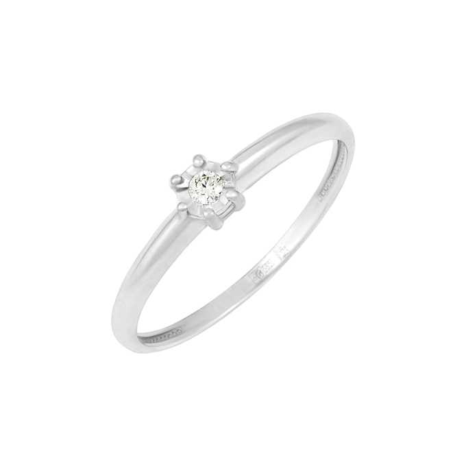 Кольцо из золота 585 пробы c бриллиантом