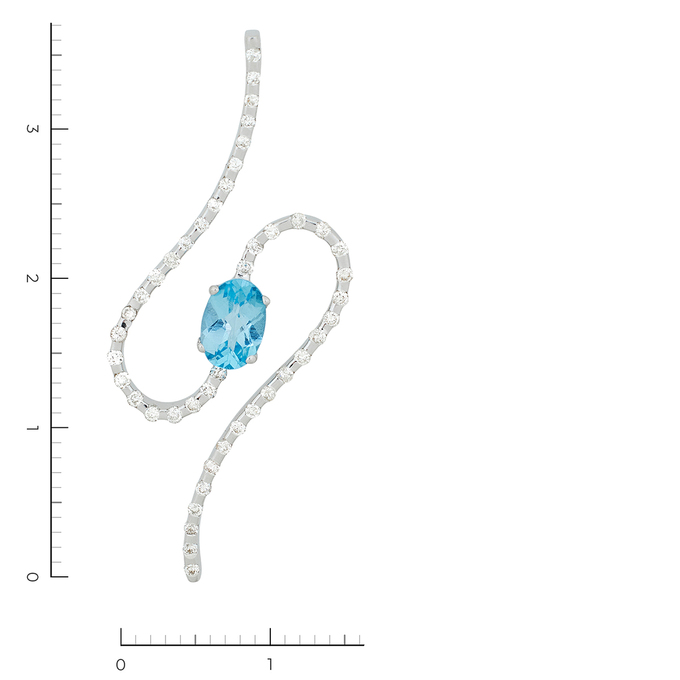 Подвеска из золота 750 пробы c 45 бриллиантами и 1 топазом