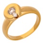 Кольцо из желтого золота 750 пробы c 2 бриллиантами 009714 фото 1