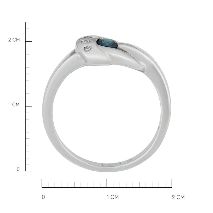 Кольцо из золота 585 пробы c сапфиром и бриллиантами, Л 0408 8780 за 52400