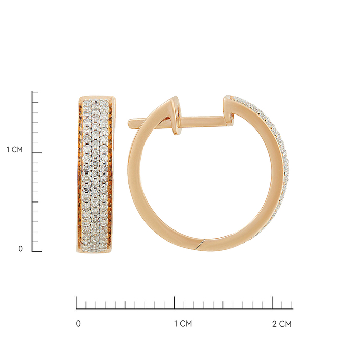 Серьги из золота 585 пробы c бриллиантами, Ц О007 1869 за 46240