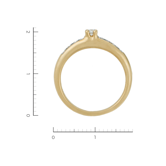 Кольцо из желтого золота 585 пробы c 7 бриллиантами, Л 2414 3091 за 22330