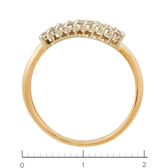 Кольцо из комбинированного золота 585 пробы c 30 бриллиантами, Л61022229 за 12500