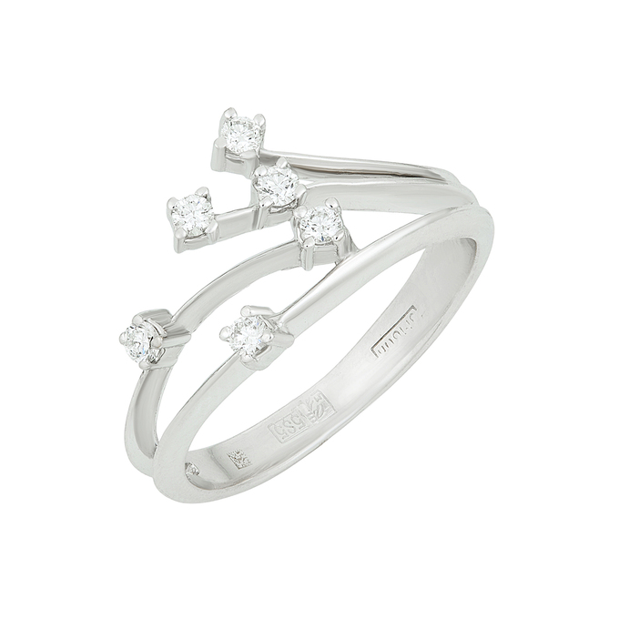 Кольцо из золота 585 пробы c бриллиантами