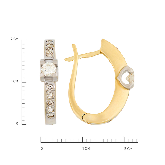 Серьги из золота 750 пробы c 20 бриллиантами, Л 1811 0780 за 90000