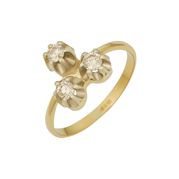 Кольцо из золота 585 пробы c бриллиантами, Л 1208 3883 за 94800