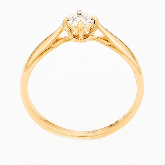 Кольцо из комбинированного золота 585 пробы c 1 бриллиантом, Л06156144 за 6000