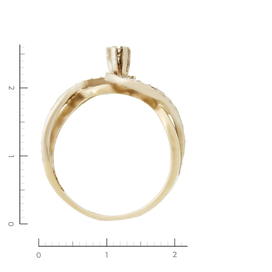 Кольцо из комбинированного золота 500 пробы c 1 бриллиантом, Л28091813 за 23340