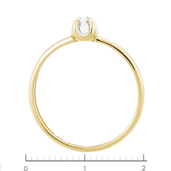 Кольцо из комбинированного золота 585 пробы c 1 бриллиантом, Л71017472 за 8750