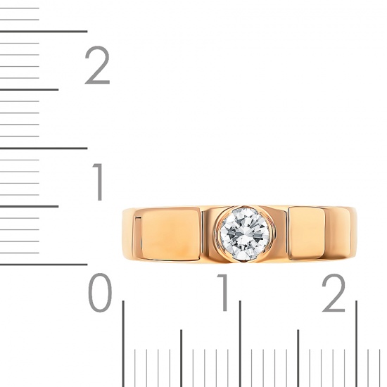 Кольцо из красного золота 585 пробы c 1 бриллиантом, Л23122380 за 57800