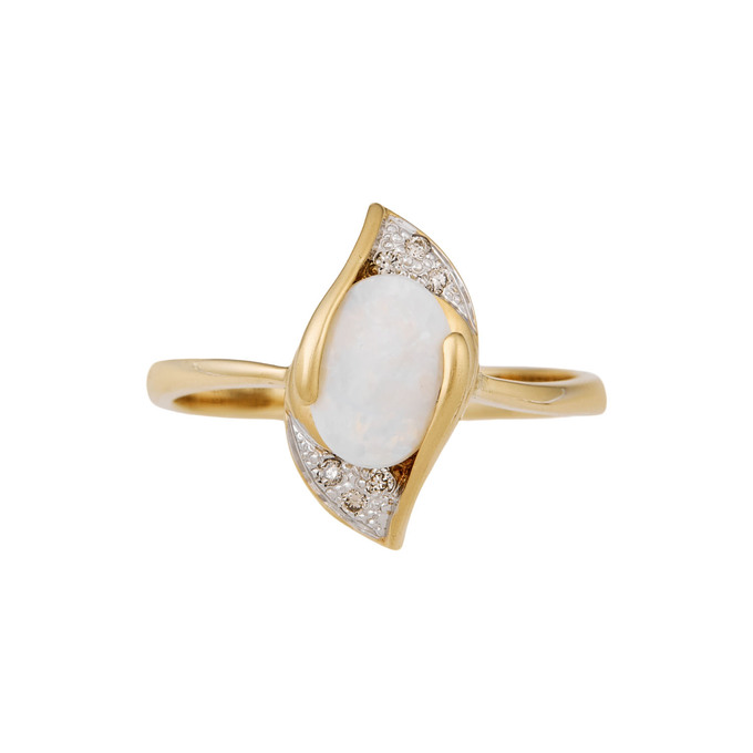 Кольцо из золота 585 пробы c бриллиантами и опалом, Л 6102 2085 за 29000