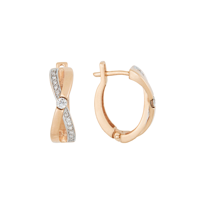 Серьги из золота 585 пробы c бриллиантами, Л 2316 3961 за 31920