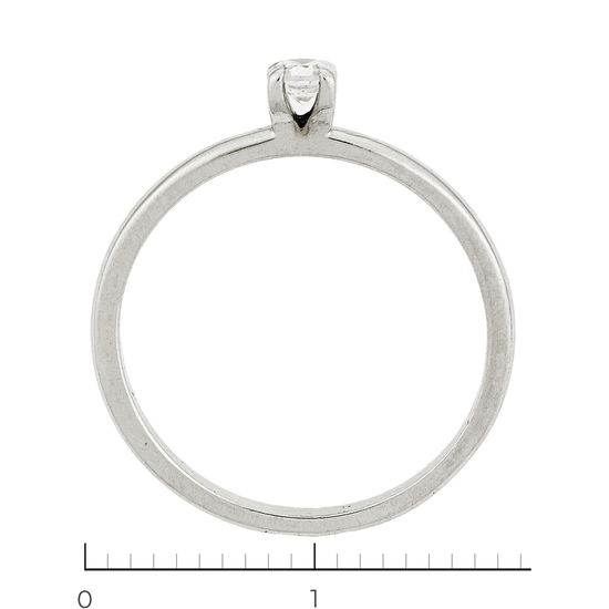 Кольцо из белого золота 585 пробы c 1 бриллиантом, Л39103051 за 14700