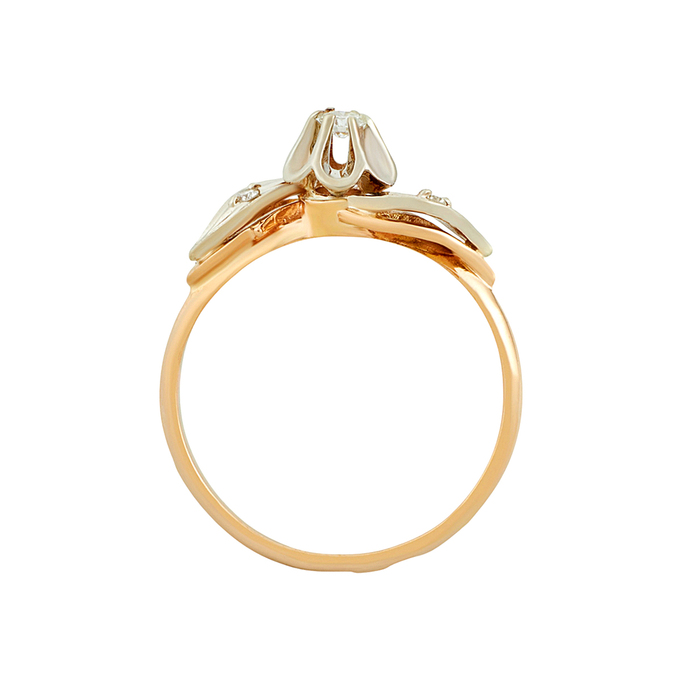 Кольцо из золота 585 пробы c бриллиантами