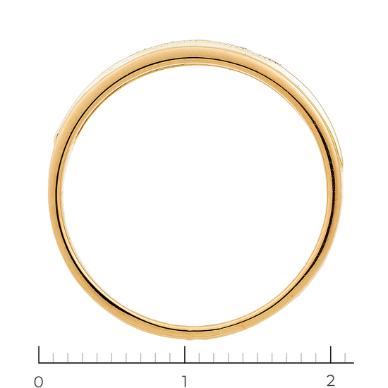 Кольцо из комбинированного золота 585 пробы c 5 бриллиантами, Л06143017 за 17100