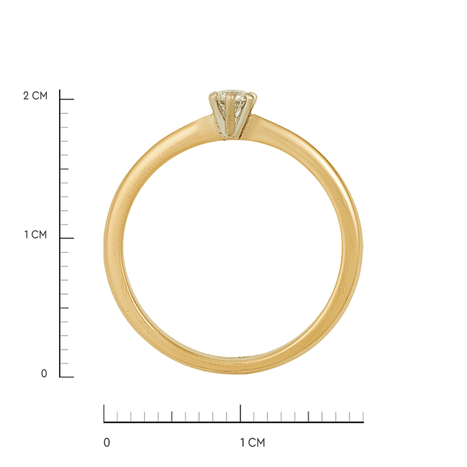 Кольцо из золота 585 пробы c бриллиантом