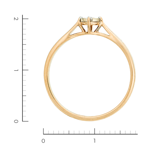 Кольцо из комбинированного золота 585 пробы c 1 бриллиантом, Л64019484 за 8100