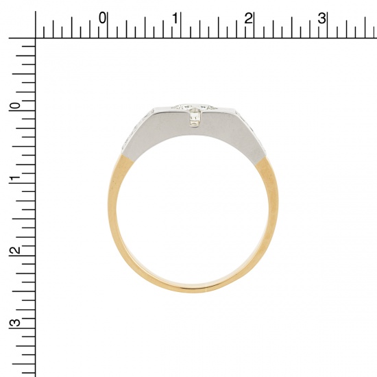 Кольцо из комбинированного золота 585 пробы c 25 бриллиантами, Л28083966 за 360000