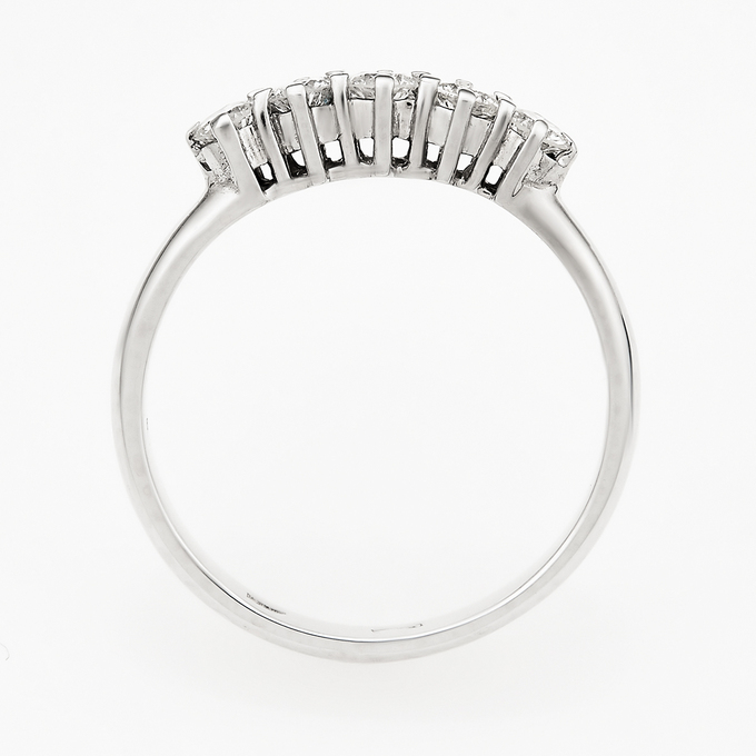 Кольцо из белого золота 750 пробы c 5 бриллиантами