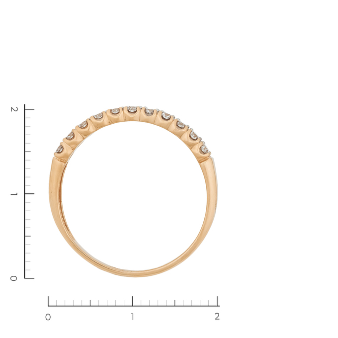 Кольцо из золота 585 пробы c 11 бриллиантами, Л 4608 5296 за 27120