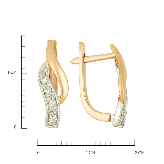 Серьги из золота 585 пробы c бриллиантами