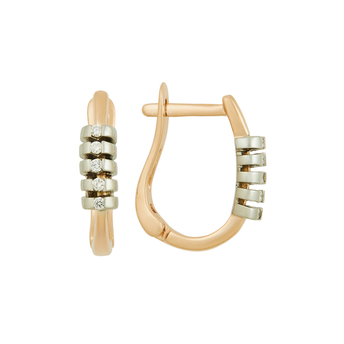 Серьги из золота 585 пробы c бриллиантами