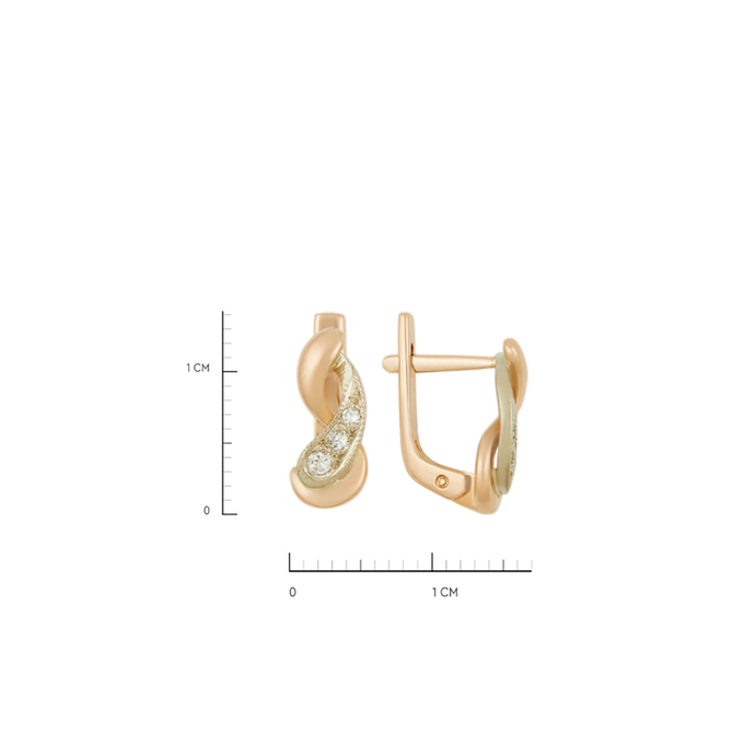 Серьги из золота 585 пробы c бриллиантами, Ц О007 1118 за 31140