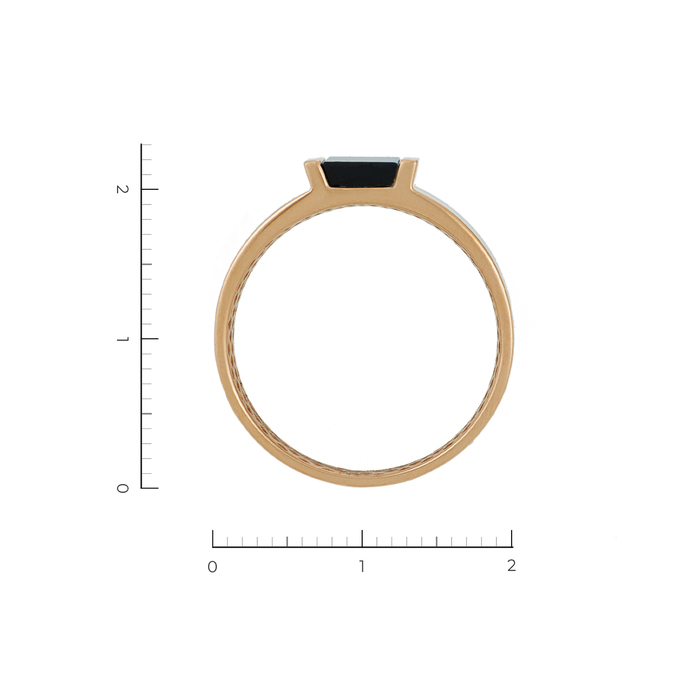 Кольцо из комбинированного золота 585 пробы c 1 ониксом, Л 5207 3139 за 35120