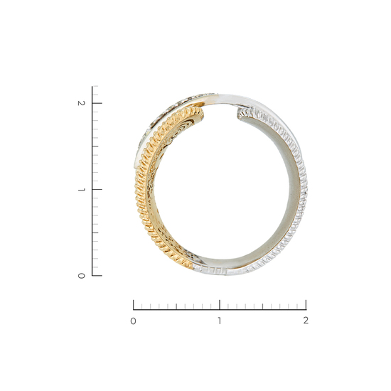 Кольцо из комбинированного золота 585 пробы c 14 бриллиантами, Л33089874 за 89000