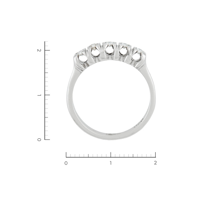 Кольцо из белого золота 750 пробы c 5 бриллиантами, Л 6402 0494 за 47940