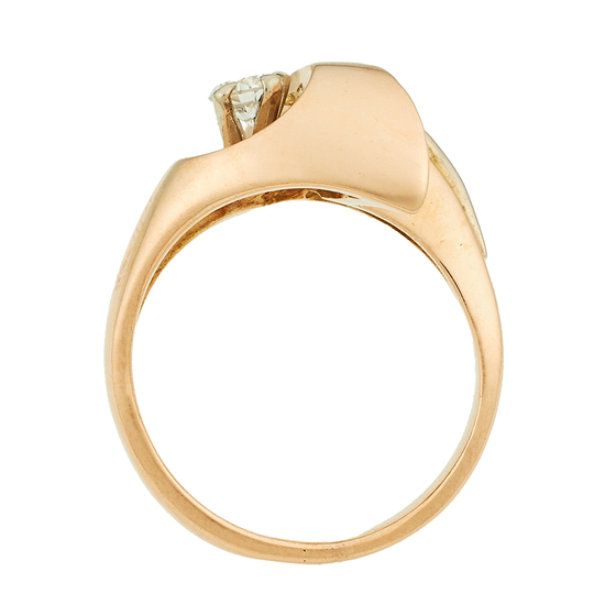 Кольцо из комбинированного золота 585 пробы c 1 бриллиантом, Л16148898 за 44500