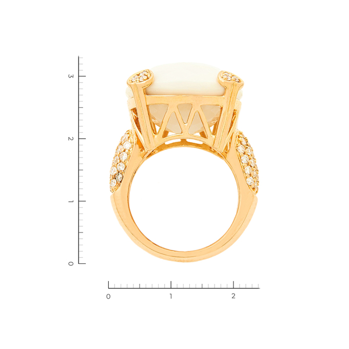 Кольцо из золота 750 пробы c 60 бриллиантами и 1 агатом, Л 2808 8611 за 159000