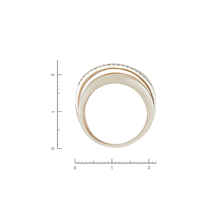 Кольцо из золота 585 пробы c 19 бриллиантами, Л 5404 4868 за 66000