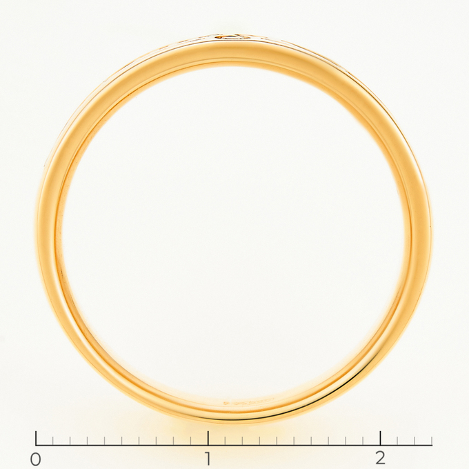 Кольцо обручальное из красного золота 585 пробы c 48 бриллиантами