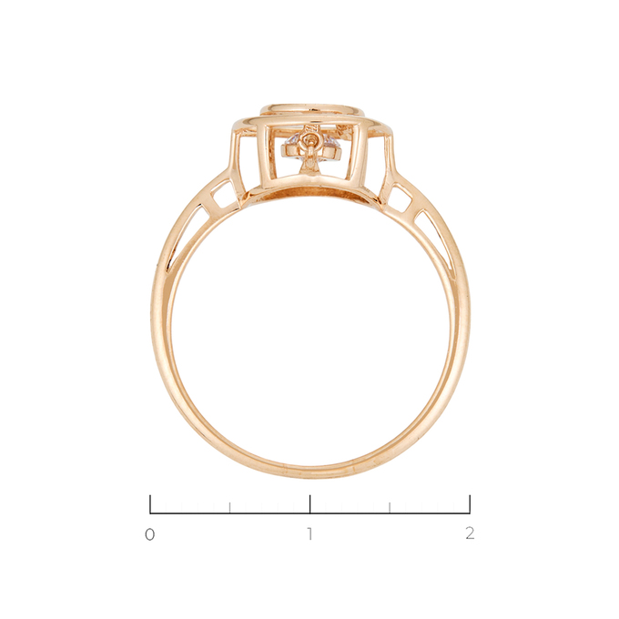 Кольцо из золота 585 пробы c 1 фианитом, Л 4709 7257 за 15520