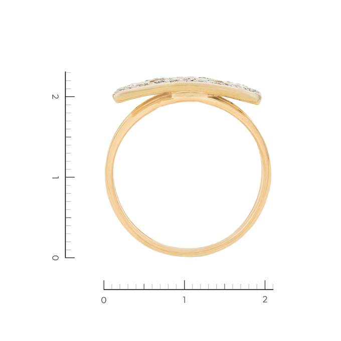 Кольцо из комбинированного золота 750 пробы c 25 бриллиантами, Л 2809 5137 за 65700