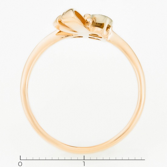Кольцо из комбинированного золота 585 пробы c 3 бриллиантами, Л19092401 за 12600