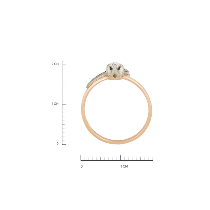 Кольцо из золота 585 пробы c бриллиантами, Л 4609 1873 за 38320
