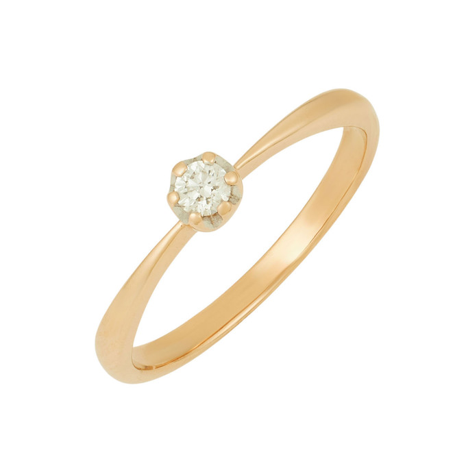 Кольцо из золота 585 пробы c бриллиантом